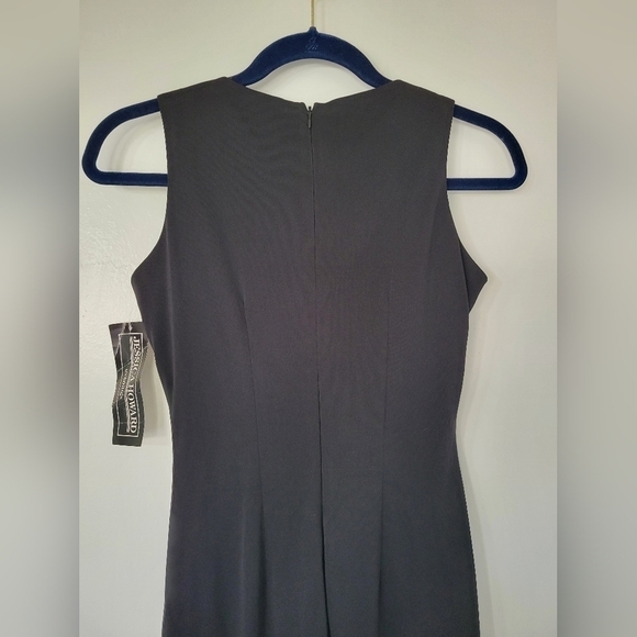 NWT Jessica Howard Evenings Black Formal Sleeveless Maxi Slit Dress Size 4 - Picture 4 of 8